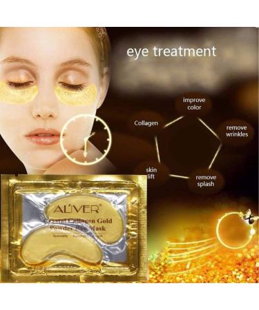 24K Gold Under Eye Treatment Masks - 20 Pairs Crystal Collagen Eye Mask for Wrinkles, Eye Bags, Dark Circles - Hydrating and Puffy Eyes - Pack of 1 - Buy Online on GoSupps.com