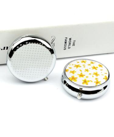 Yellow Osmanthus Travel Pill Box - 3 Compartment Portable Organizer for Purse & Pocket - Buy Online on GoSupps.com