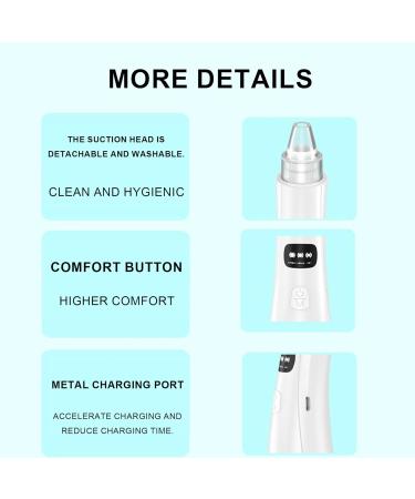 Blackhead Extractor Blackhead Remover Skin Tag Removal Kit with 5 Probes Pore Extractor Portable Pimple Extractor Rechargeable USB Port 3 Speeds Control for Women and Men White - Buy Online on GoSupps.com