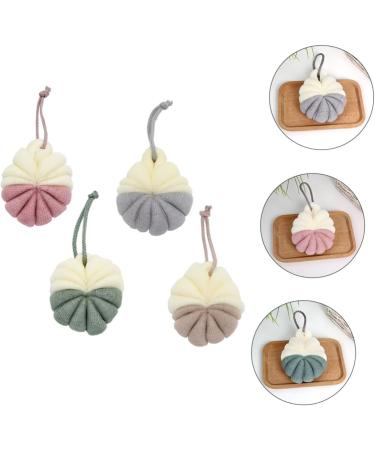 4 Pcs Bath Bouquet Bath Tub Cleaner & Exfoliating Shower Loofah Balls - Japanese-Style Sponge for Ultimate Clean & Relaxation - Buy Online on GoSupps.com