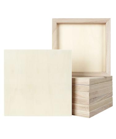 DAJAVE 8 Pack 8x8 Inch Wood Panels Unfinished Wood Canvas Panels Wooden Panel Boards for Painting Drawing Arts & Crafts Use with Oils Acrylics