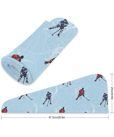 Super Absorbent Ice Hockey Players Microfiber Hair Towel Wrap for Women - 10x26 Inch Hair Turban with Button - Buy Online on GoSupps.com