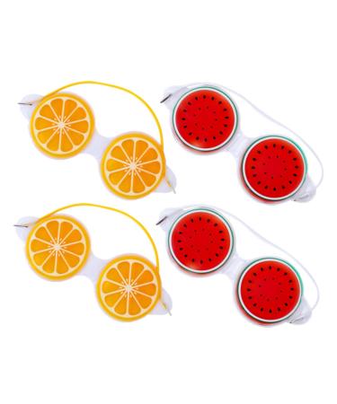 Ipetboom 4 pieces blindfold eye shadow cartoon eye mask gel fruit eye patch nylon