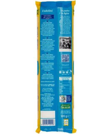  Italian Gourmet E.R. De Cecco Pasta 100% Italian Fedelini n 10 Noodles 500 g + Italian Gourmet Pulp 400 g - Buy Online on GoSupps.com