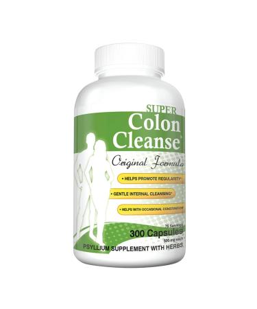Health Plus Super Colon Cleanse Original Formula (1991-2018) 300 Capsules 6 Cleanses - Digestive Support Constipation Relief with Psyllium Husk and Senna Leaf 300 Count (Pack of 1)