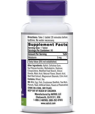 Natrol Melatonin Fast Dissolve Tablets 3mg - 90 Count | Fall Asleep Faster, Stay Asleep Longer, Supports Immune System | Easy to Take - Buy Online on GoSupps.com
