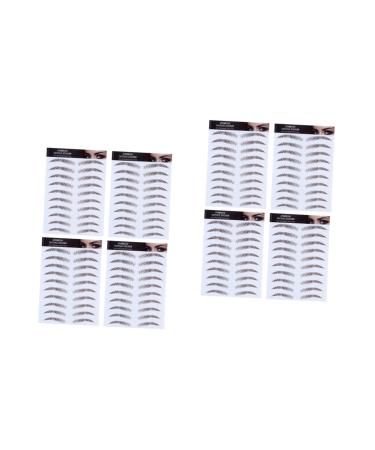 FRCOLOR 8 Pcs Eyebrow Stickers Black Makeup Eyebrow Transfer Tattoos Artificial Eyebrow 4d Make up Mold