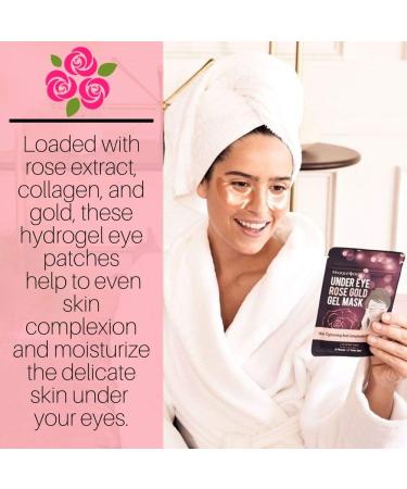 Masqueology Wild Rose Gold Hydro-Gel Under Eye Mask - Collagen Skincare Treatment (1 Pack) - Buy Online on GoSupps.com