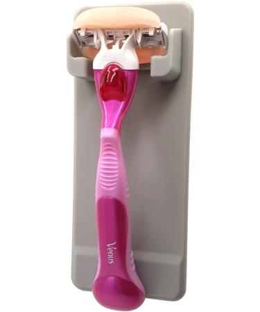 Silicone Self-Adhesive Wall Mount Razor Holder - Waterproof Bathroom Storage Rack for Men's Gillette & Schick Razor - 2 Pack Gray - Buy Online on GoSupps.com