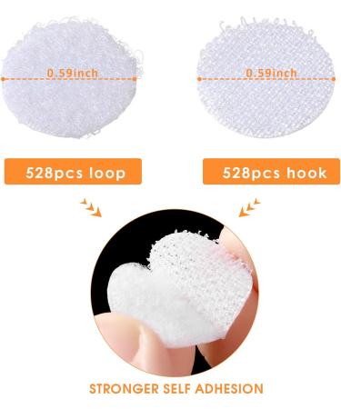 Self Adhesive Dots  1056pcs(528 Pairs) 0.59  Diameter White Sticky dots  Hook & Loop dots with Strong Adhesive  Sticky Back Coins Tapes 15mm for Classroom  Office  Home 0.59 -1056Pcs - Buy Online on GoSupps.com