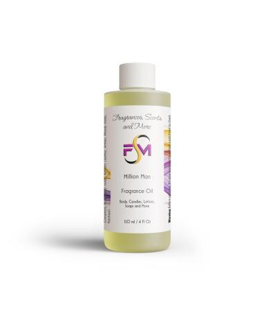 Fragrances Scents and More Million Man Fragrance Oil - 4 Fl Oz Plastic Bottle (120ml)