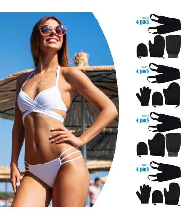 Self Tanning Mitt & Back Lotion Applicator Kit - 3 Pack Exfoliating Gloves & Clean Skin Brush for Perfect Fake Bake Tan - Buy Online on GoSupps.com