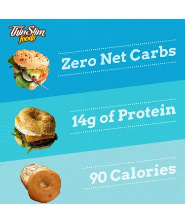 ThinSlim Foods Keto Everything Bagels - Low Carb Alternative for Bread or Hamburger Bun - 12 oz (2 Pack) - Buy Online on GoSupps.com