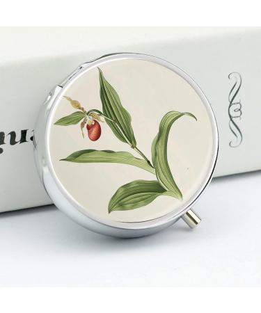 Travel Pill Box with Red Flowers - 3 Compartment Portable Pill Organizer for Purse & Pocket | Small Medicine Case for Easy Travel - Buy Online on GoSupps.com