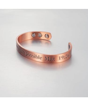 Enermagix Magnetic Copper Bracelets for Men & Women - 99.9% Solid Copper Cuffs with 3541 Gauss Magnets - Buy Online on GoSupps.com