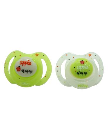 Little Moments Glow in the Dark Silicone Oval Bow Tie Pacifier for Newborns 0-6 Months 2 Pack