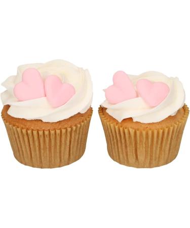 FunCakes Sugar Decorations Heart Pink: Ready to Use for Cake Decoration Perfect for Cupcakes Muffins and more Glutenfree certified Set/8 - Buy Online on GoSupps.com