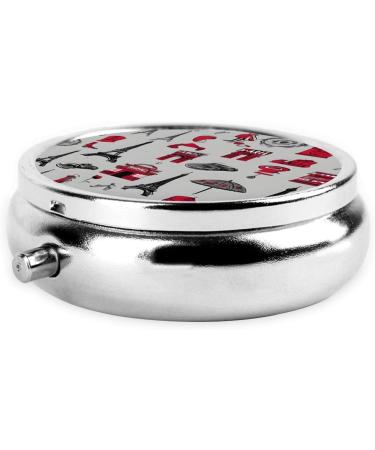 French Fashion Model Ferrets Round Pill Box | 3 Compartment Portable Travel Organizer for Vitamins & Medicine - Buy Online on GoSupps.com