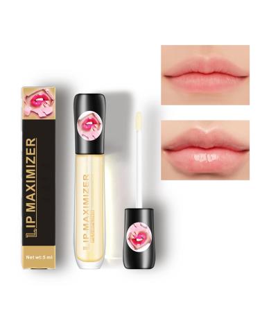Lip Plumper Lip Gloss, Plumping Lip Maximizer Serum Plumper Lip Plumping Gloss, Lip Oil Long Lasting Hydrating Natural Lip Plumper for Women Girls Lip Care