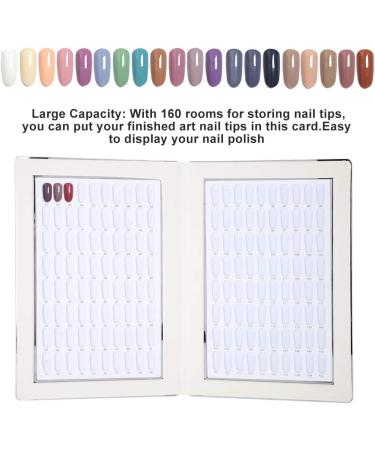 Nail Color Chart Card 160 Colors Slots Acrylic Nail Polish Display Book with Back Adhesive Nail Gel Polishing Practice Manicure Design Showing Shelf(Blue) - Buy Online on GoSupps.com