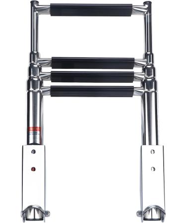Hoffen Telescopic 4 Step Stainless Steel Boat Ladder | 900 lb Capacity | Marine Yacht & Swimming Pool - Buy Online on GoSupps.com