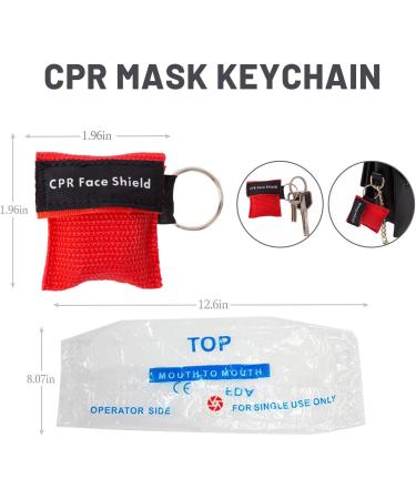 iFory 50 Packs CPR Pocket Mask Keychain with One Way Valve - CPR Face Shield for First Aid Training - Buy Online on GoSupps.com