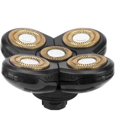 Replacement Shaver Blade Heads - 5 Heads Electric Razor for Beard & Face - Easy Install (Black+Gold) - Buy Online on GoSupps.com