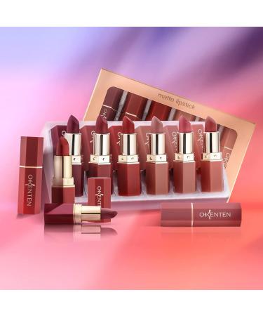 Matte Lipstick Set - Waterproof, Long-Lasting, Intense Pigments - 6 Colors Lip Makeup Kit - Beauty Gift for Women - Buy Online on GoSupps.com
