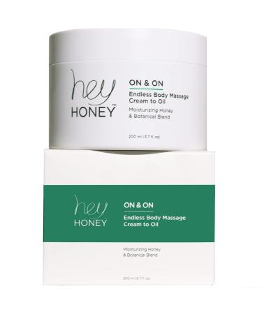 Hey Honey On and On Unique Cream to Oil Formula | Complete Body Moisturizer | Vitamin E Vitamin C | Non-Greasy 48 Hours Active Hydration | Moisturizing Honey Extracts & Botanicals | 6.7 oz.