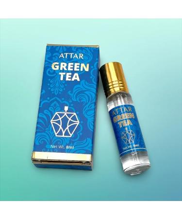 Natural Perfume Oil Green Tea Long Lasting Fragrance Attar With Easy Apply Roll On For Men And Women - 8 ML (Pack Of 1)