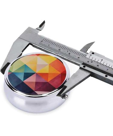 Coloured Triangles Portable Metal Pill Box - Round Mini 3-Compartment Design for Travel - Small Pills Organizer - Black - Buy Online on GoSupps.com