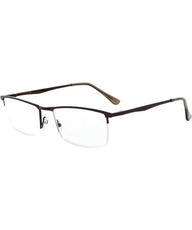 Eyekepper 4 Pack Half Rim Metal Reading Glasses for Men +2.00 | Stylish Spring Hinge Computer Glasses International Shipping - Buy Online on GoSupps.com