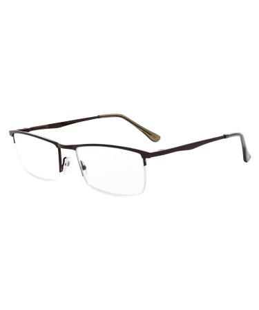 Eyekepper Quality Spring Hinges Half-Rim Reading Glasses Brown +0.5