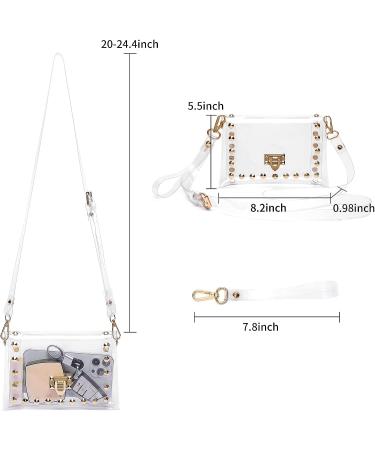 MOETYANG Women's Clear Stadium Approved Crossbody Bag - Small Fashionable See Through Clutch with Gold Accents - Buy Online on GoSupps.com