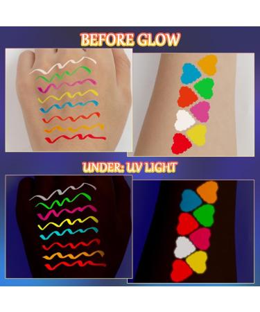 LOPHE Neon Liquid Eyeliner 8 Colors Waterproof Smudge Resistant Long Lasting Matte Set Colorful Fluorescent Rainbow Eyeliner Glow in UV Liner Pen Eye Guide Makeup - Buy Online on GoSupps.com