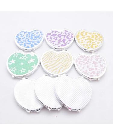 Minkissy Portable Heart Pocket Mirror - Foldable Double-Sided Steel Cosmetic Mirror for Girls & Women (Random Color) - Buy Online on GoSupps.com