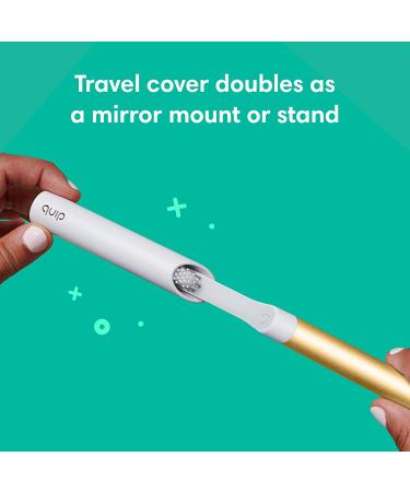 quip Gold Electric Toothbrush with Soft Bristles and Timer - Travel Cover, Mirror Mount, and Metal Handle Included - Buy Online on GoSupps.com