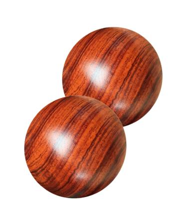 Foytoki massage ball made of solid wood stress relief hand massage devices spiritual baoding balls baoding balls chinese balls for stress handballs fasciitis foot 2 pieces 5x5cm brown