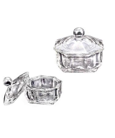 Dart's dappen glass for nail art with lid nail art acrylic liquid powder clear nail art cup of glass shell nail art liquid powder holder container glass bowl manicure care tools #3 1 piece (1 Pack) #3
