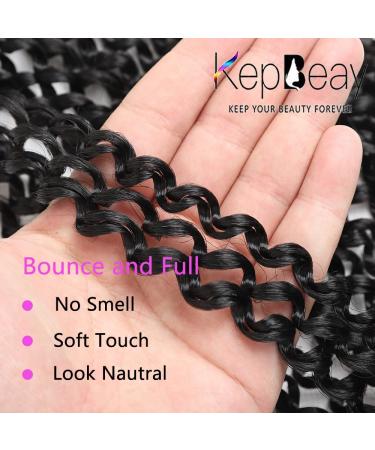 Passion Twist Hair 24 Inch 6 Packs Water Wave Crochet Hair - Natural Black Synthetic Extensions for Bohemian Braiding (1B#) Pack of 6 - Buy Online on GoSupps.com