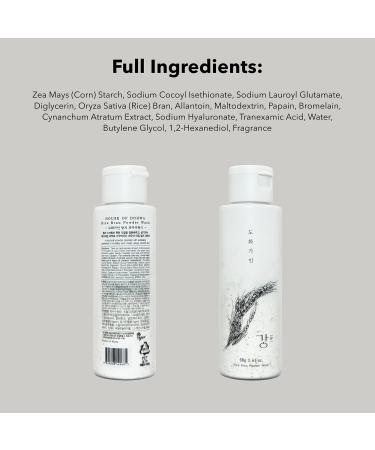 Rice Bran Powder Face Wash | Mild Exfoliator for Sensitive Skin | Vegan Enzyme Scrubber from Korea | 60g - Buy Online on GoSupps.com