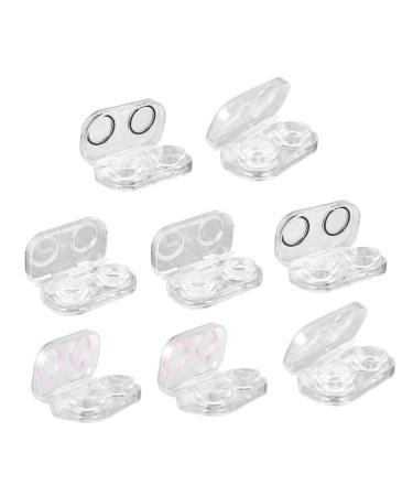 Ultechnovo 2 sentences 8 -piece glasses case transparent container for contact lenses boxes for contact lenses Transparent contact lens tank lensetui plastic parcel stand colored contact lenses such as shown