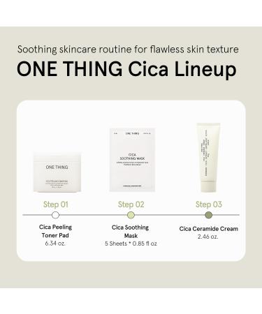ONE THING Cica Peeling Toner Pad 6.34 Oz | Vegan Exfoliating & Hydrating Facial Pads for Sensitive Skin | Korean Skincare Pore & Blackhead Care - Buy Online on GoSupps.com