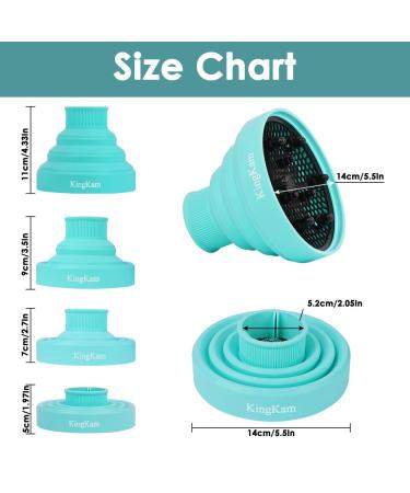 Collapsible Silicone Hair Dryer Diffuser Attachment - Lightweight Portable with Travel Bag in Blue - Buy Online on GoSupps.com