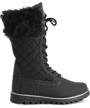 Womens Thermal Waterproof Snow Boots - Black/Black, Size 9 | POLAR Faux Fur, Rubber Sole for Outdoor Walking - Buy Online on GoSupps.com
