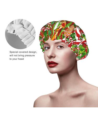 Merry Christmas Printed Shower Cap - Waterproof Bath Cap for Women - Fits All Head Sizes and Hair Textures - Buy Online on GoSupps.com