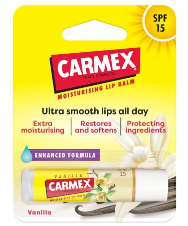 CARMEX Moisturizing Lip Balm - VANILLA SPF 15 - Lip Balm 4.25g from USA - Buy Online on GoSupps.com
