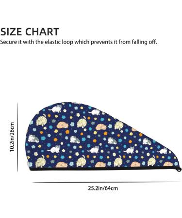 Cartoon Cat Microfiber Hair Towel for Women | Super Absorbent Coral Velvet Quick Dry Wrap for Long Curly & Thick Hair - Buy Online on GoSupps.com