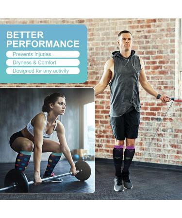 Pnosnesy Compression Socks (7 Pairs) for Men & Women 15-20 mmHg is Best for Athletics Running Flight Travel Support L-XL Black - Buy Online on GoSupps.com