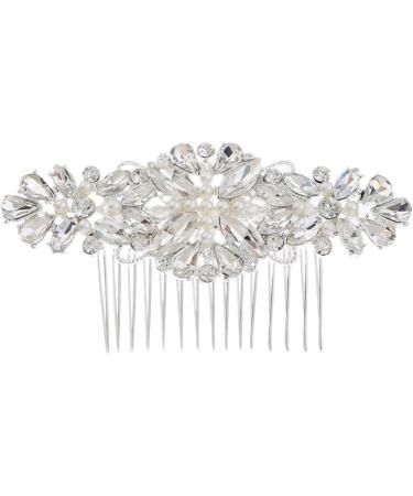 Ipetboom 1pc Flower Side Hair Comb Wedding Comb Teasing Combs for Women Rhinestone Hair Comb for Women Bridal Hair Comb Wedding Hair Comb Pearl Hair Comb Pearl Side Comb Alloy Bride Hairpin - Buy Online on GoSupps.com